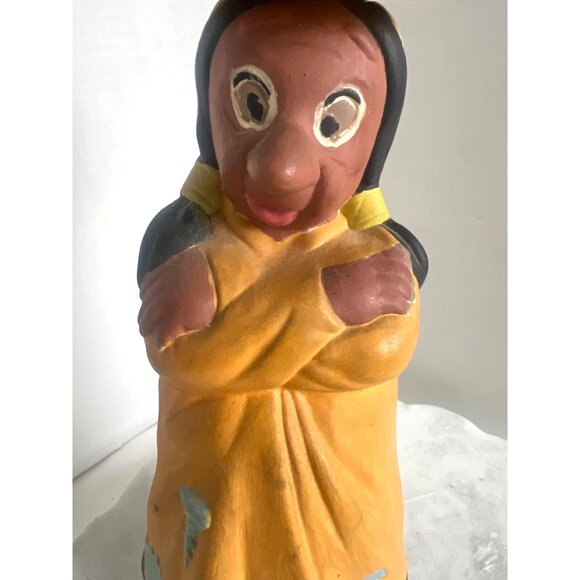 Vtg Studio Piece by BW 1970 Painted Ceramic Figurine N.A. Woman Yellow Dress Hat - Picture 8 of 13